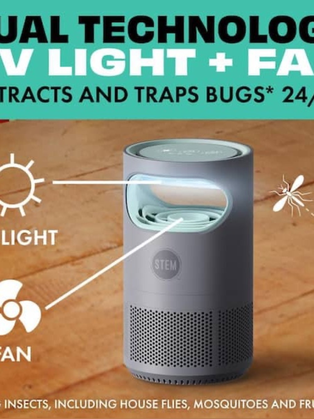 STEM flying insects fan trap, plug-in fan